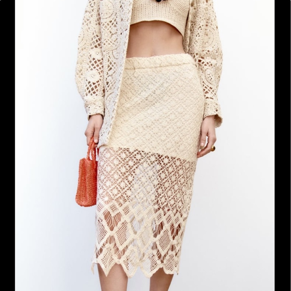 Zara Crochet skirt open knit